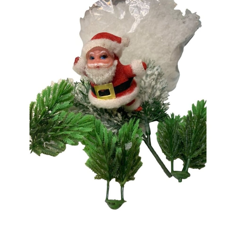 Midcentury Kitsch‎ Holiday Decor Kit Snow Felted Santa Trees Lot of Craft